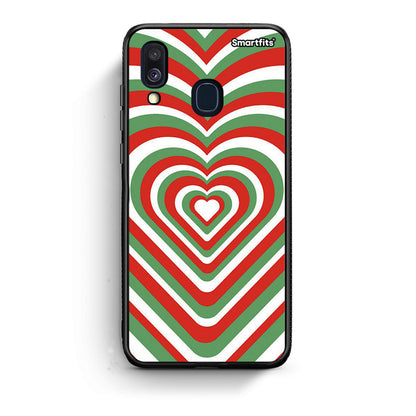 Samsung A40 Christmas Hearts θήκη από τη Smartfits με σχέδιο στο πίσω μέρος και μαύρο περίβλημα | Smartphone case with colorful back and black bezels by Smartfits