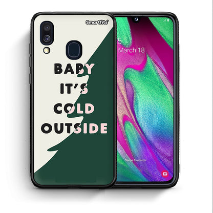 Θήκη Samsung A40 Cold Outside από τη Smartfits με σχέδιο στο πίσω μέρος και μαύρο περίβλημα | Samsung A40 Cold Outside case with colorful back and black bezels
