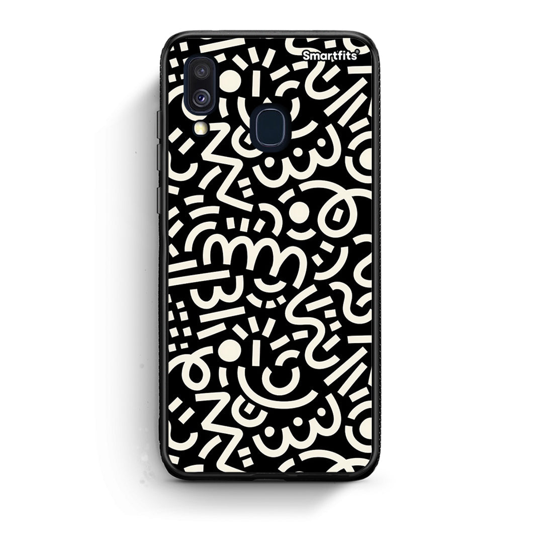 Samsung A40 Doodle Art Θήκη από τη Smartfits με σχέδιο στο πίσω μέρος και μαύρο περίβλημα | Smartphone case with colorful back and black bezels by Smartfits