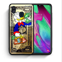Thumbnail for Θήκη Samsung A40 Duck Money από τη Smartfits με σχέδιο στο πίσω μέρος και μαύρο περίβλημα | Samsung A40 Duck Money case with colorful back and black bezels