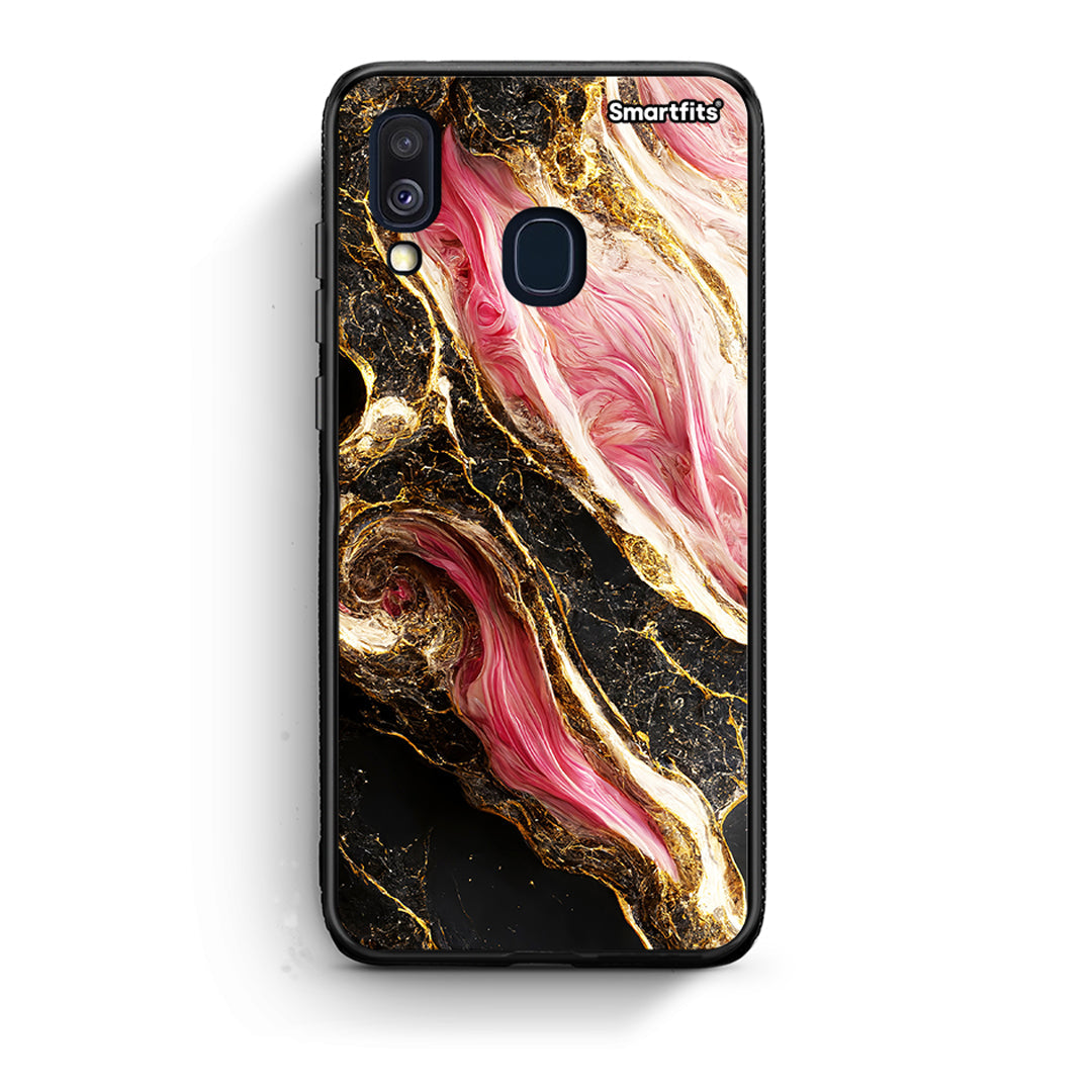 Samsung A40 Glamorous Pink Marble θήκη από τη Smartfits με σχέδιο στο πίσω μέρος και μαύρο περίβλημα | Smartphone case with colorful back and black bezels by Smartfits