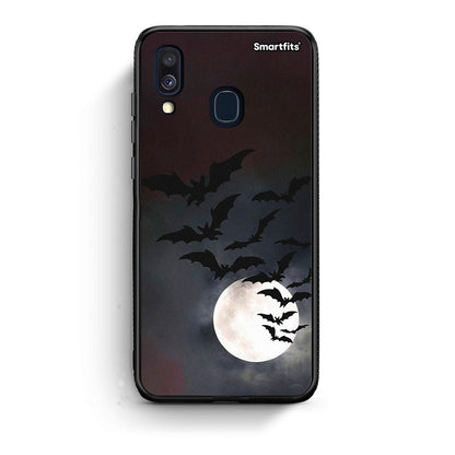 Samsung A40 Halloween Bat Night Θήκη από τη Smartfits με σχέδιο στο πίσω μέρος και μαύρο περίβλημα | Smartphone case with colorful back and black bezels by Smartfits