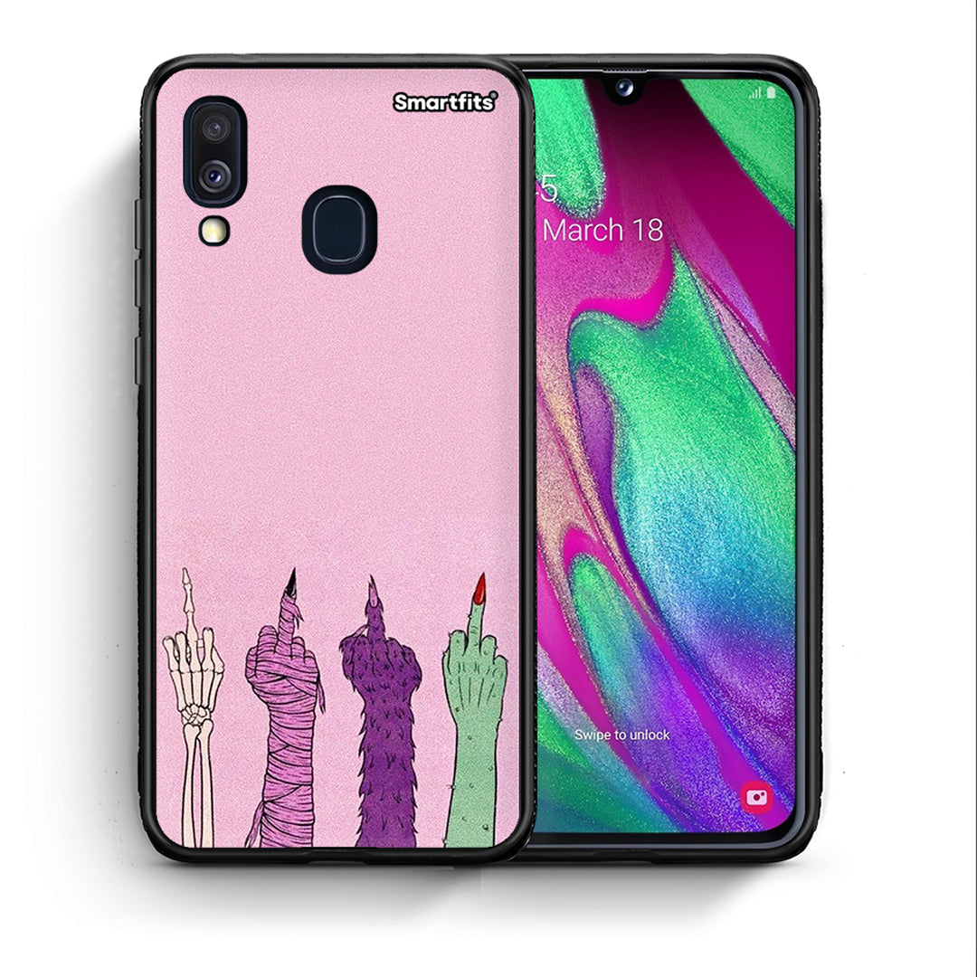 Θήκη Samsung A40 Halloween Be A Lady από τη Smartfits με σχέδιο στο πίσω μέρος και μαύρο περίβλημα | Samsung A40 Halloween Be A Lady case with colorful back and black bezels