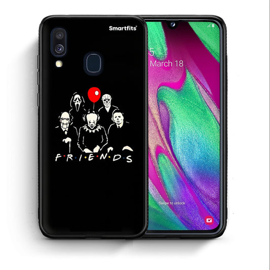 Θήκη Samsung A40 Halloween Friends από τη Smartfits με σχέδιο στο πίσω μέρος και μαύρο περίβλημα | Samsung A40 Halloween Friends case with colorful back and black bezels