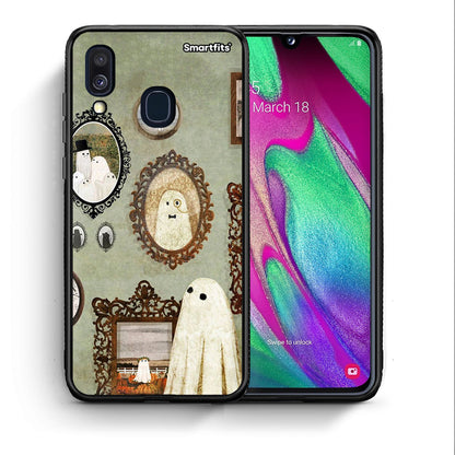 Θήκη Samsung A40 Halloween Ghost Season από τη Smartfits με σχέδιο στο πίσω μέρος και μαύρο περίβλημα | Samsung A40 Halloween Ghost Season case with colorful back and black bezels