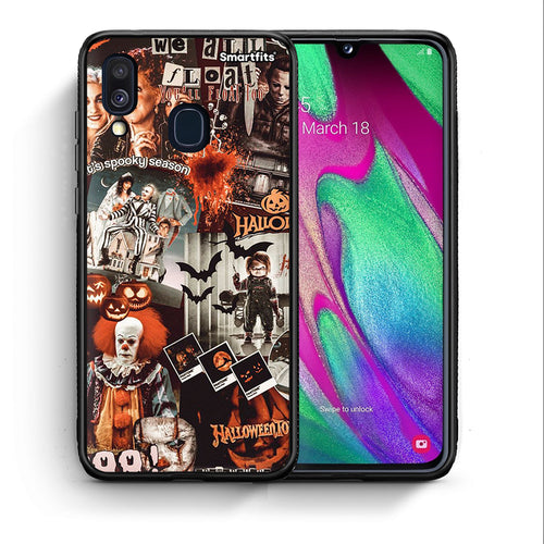 Θήκη Samsung A40 Halloween Spooky Season από τη Smartfits με σχέδιο στο πίσω μέρος και μαύρο περίβλημα | Samsung A40 Halloween Spooky Season case with colorful back and black bezels