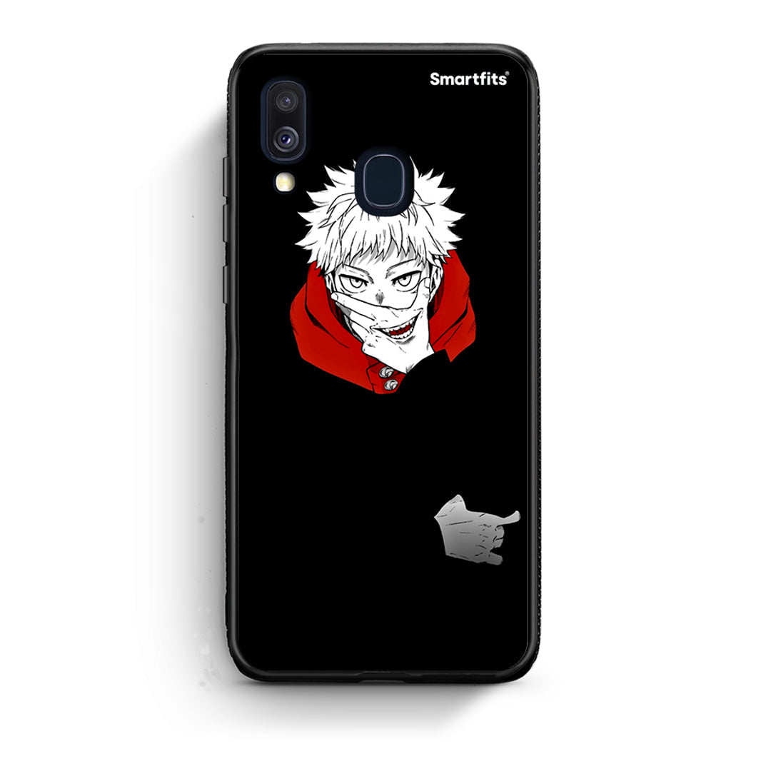 Samsung A40 Itadori Anime θήκη από τη Smartfits με σχέδιο στο πίσω μέρος και μαύρο περίβλημα | Smartphone case with colorful back and black bezels by Smartfits