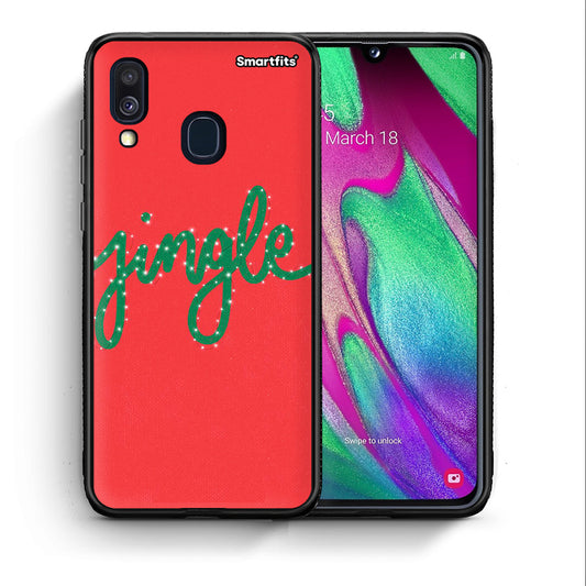 Θήκη Samsung A40 Jingle Xmas από τη Smartfits με σχέδιο στο πίσω μέρος και μαύρο περίβλημα | Samsung A40 Jingle Xmas case with colorful back and black bezels
