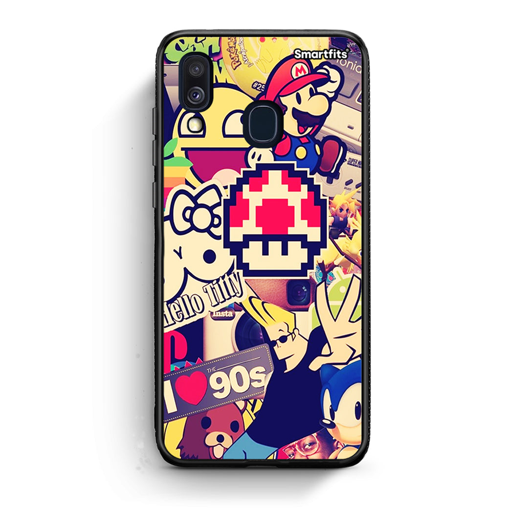 Samsung A40 Love The 90s θήκη από τη Smartfits με σχέδιο στο πίσω μέρος και μαύρο περίβλημα | Smartphone case with colorful back and black bezels by Smartfits