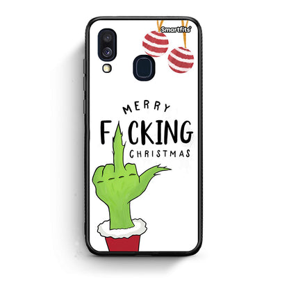 Samsung A40 Merry F Xmas θήκη από τη Smartfits με σχέδιο στο πίσω μέρος και μαύρο περίβλημα | Smartphone case with colorful back and black bezels by Smartfits