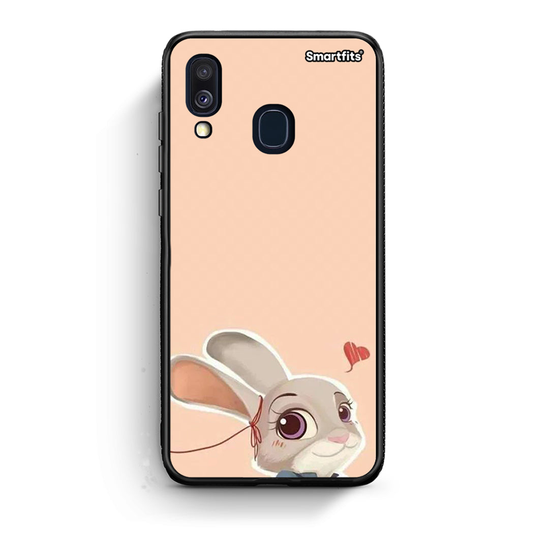 Samsung A40 Nick Wilde And Judy Hopps Love 2 θήκη από τη Smartfits με σχέδιο στο πίσω μέρος και μαύρο περίβλημα | Smartphone case with colorful back and black bezels by Smartfits