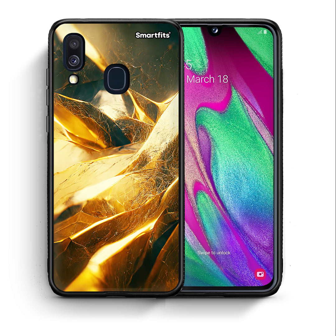 Θήκη Samsung A40 Real Gold από τη Smartfits με σχέδιο στο πίσω μέρος και μαύρο περίβλημα | Samsung A40 Real Gold case with colorful back and black bezels