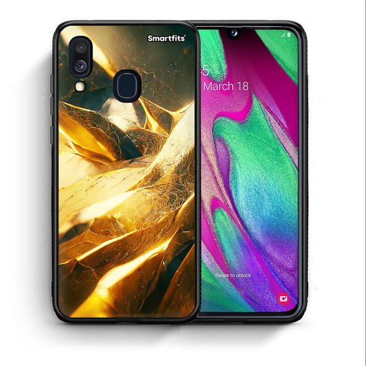 Θήκη Samsung A40 Real Gold από τη Smartfits με σχέδιο στο πίσω μέρος και μαύρο περίβλημα | Samsung A40 Real Gold case with colorful back and black bezels