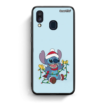 Samsung A40 Santa Stich θήκη από τη Smartfits με σχέδιο στο πίσω μέρος και μαύρο περίβλημα | Smartphone case with colorful back and black bezels by Smartfits