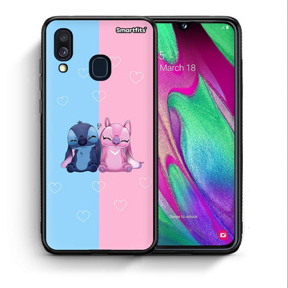 Θήκη Samsung A40 Stitch And Angel από τη Smartfits με σχέδιο στο πίσω μέρος και μαύρο περίβλημα | Samsung A40 Stitch And Angel case with colorful back and black bezels