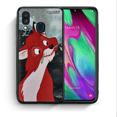 Θήκη Samsung A40 Tod And Vixey Love 1 από τη Smartfits με σχέδιο στο πίσω μέρος και μαύρο περίβλημα | Samsung A40 Tod And Vixey Love 1 case with colorful back and black bezels