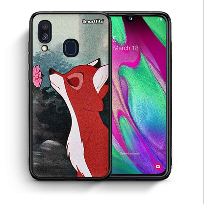 Θήκη Samsung A40 Tod And Vixey Love 2 από τη Smartfits με σχέδιο στο πίσω μέρος και μαύρο περίβλημα | Samsung A40 Tod And Vixey Love 2 case with colorful back and black bezels