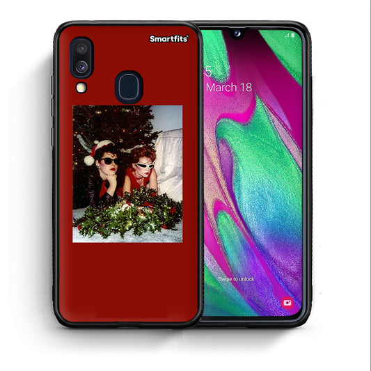 Θήκη Samsung A40 Waiting For Xmas από τη Smartfits με σχέδιο στο πίσω μέρος και μαύρο περίβλημα | Samsung A40 Waiting For Xmas case with colorful back and black bezels
