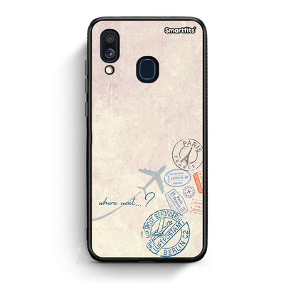 Samsung A40 Where Next Θήκη από τη Smartfits με σχέδιο στο πίσω μέρος και μαύρο περίβλημα | Smartphone case with colorful back and black bezels by Smartfits