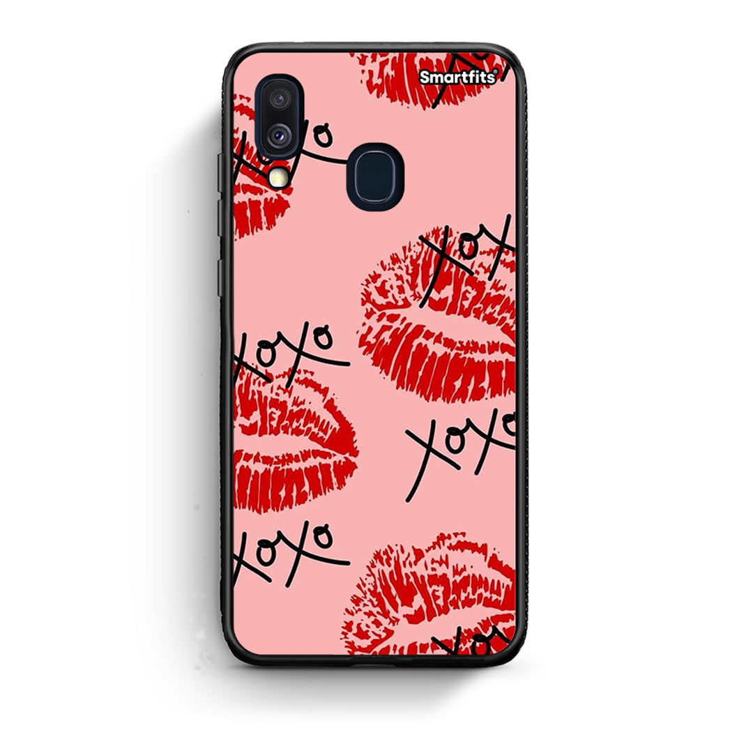 Samsung A40 XOXO Lips θήκη από τη Smartfits με σχέδιο στο πίσω μέρος και μαύρο περίβλημα | Smartphone case with colorful back and black bezels by Smartfits