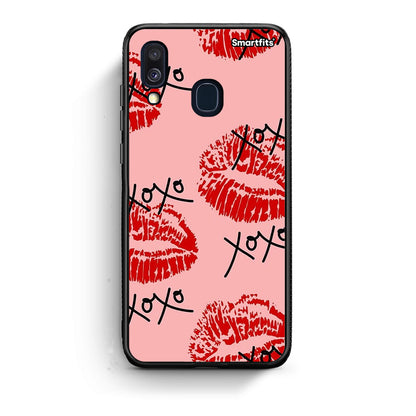 Samsung A40 XOXO Lips θήκη από τη Smartfits με σχέδιο στο πίσω μέρος και μαύρο περίβλημα | Smartphone case with colorful back and black bezels by Smartfits