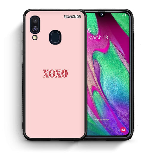 Θήκη Samsung A40 XOXO Love από τη Smartfits με σχέδιο στο πίσω μέρος και μαύρο περίβλημα | Samsung A40 XOXO Love case with colorful back and black bezels