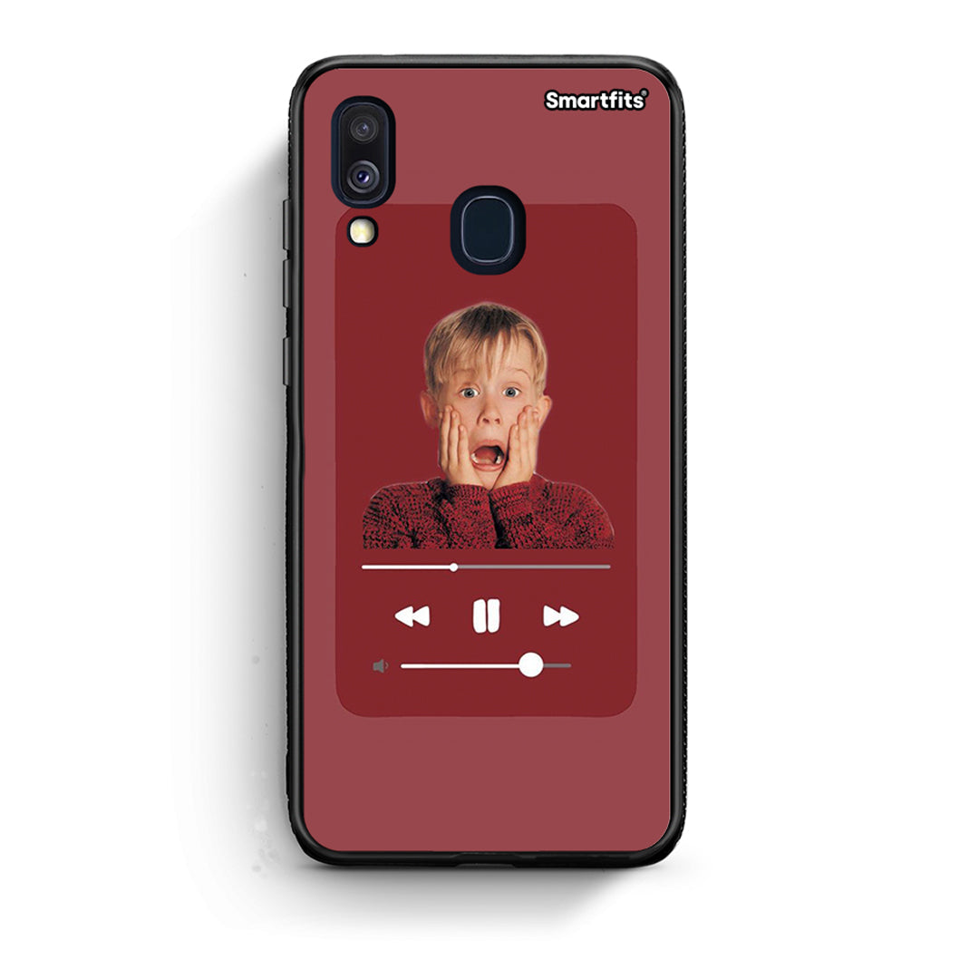 Samsung A40 Xmas Alone Music θήκη από τη Smartfits με σχέδιο στο πίσω μέρος και μαύρο περίβλημα | Smartphone case with colorful back and black bezels by Smartfits