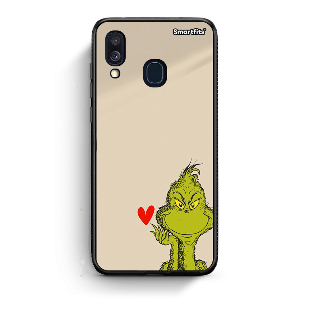 Samsung A40 Xmas Grinch θήκη από τη Smartfits με σχέδιο στο πίσω μέρος και μαύρο περίβλημα | Smartphone case with colorful back and black bezels by Smartfits