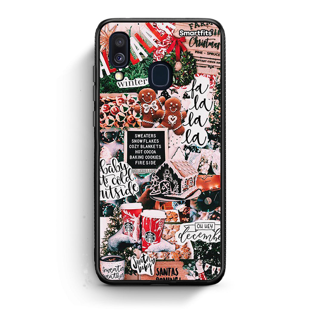 Samsung A40 Xmas Habbits θήκη από τη Smartfits με σχέδιο στο πίσω μέρος και μαύρο περίβλημα | Smartphone case with colorful back and black bezels by Smartfits