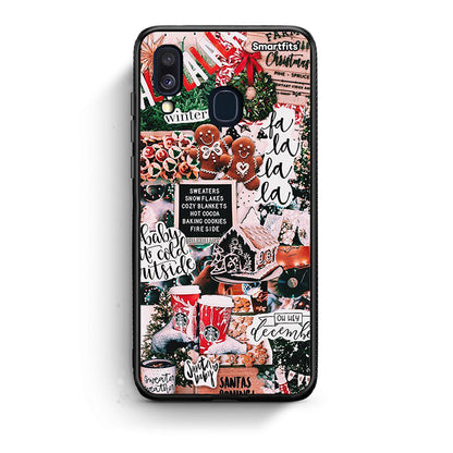 Samsung A40 Xmas Habbits θήκη από τη Smartfits με σχέδιο στο πίσω μέρος και μαύρο περίβλημα | Smartphone case with colorful back and black bezels by Smartfits