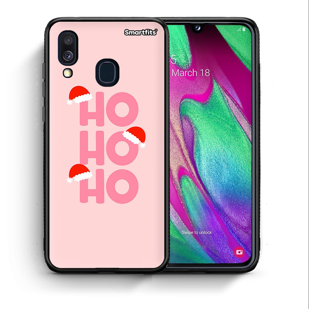 Θήκη Samsung A40 Xmas Ho Ho Ho από τη Smartfits με σχέδιο στο πίσω μέρος και μαύρο περίβλημα | Samsung A40 Xmas Ho Ho Ho case with colorful back and black bezels