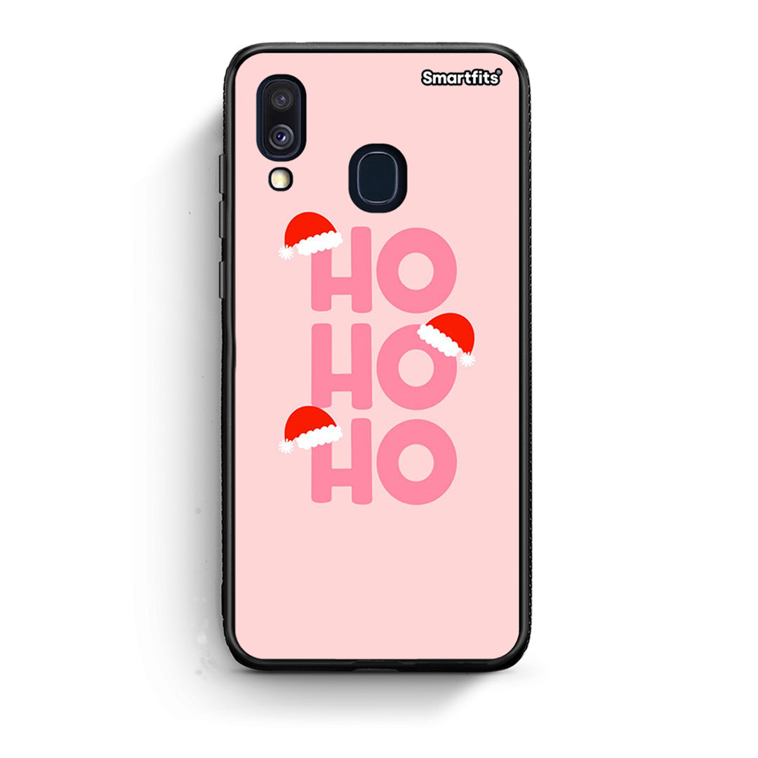 Samsung A40 Xmas Ho Ho Ho θήκη από τη Smartfits με σχέδιο στο πίσω μέρος και μαύρο περίβλημα | Smartphone case with colorful back and black bezels by Smartfits