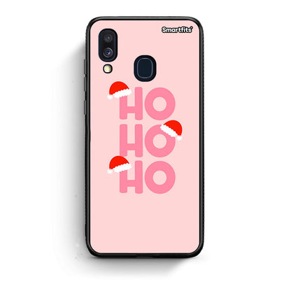 Samsung A40 Xmas Ho Ho Ho θήκη από τη Smartfits με σχέδιο στο πίσω μέρος και μαύρο περίβλημα | Smartphone case with colorful back and black bezels by Smartfits