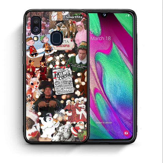 Θήκη Samsung A40 Xmas Movies από τη Smartfits με σχέδιο στο πίσω μέρος και μαύρο περίβλημα | Samsung A40 Xmas Movies case with colorful back and black bezels