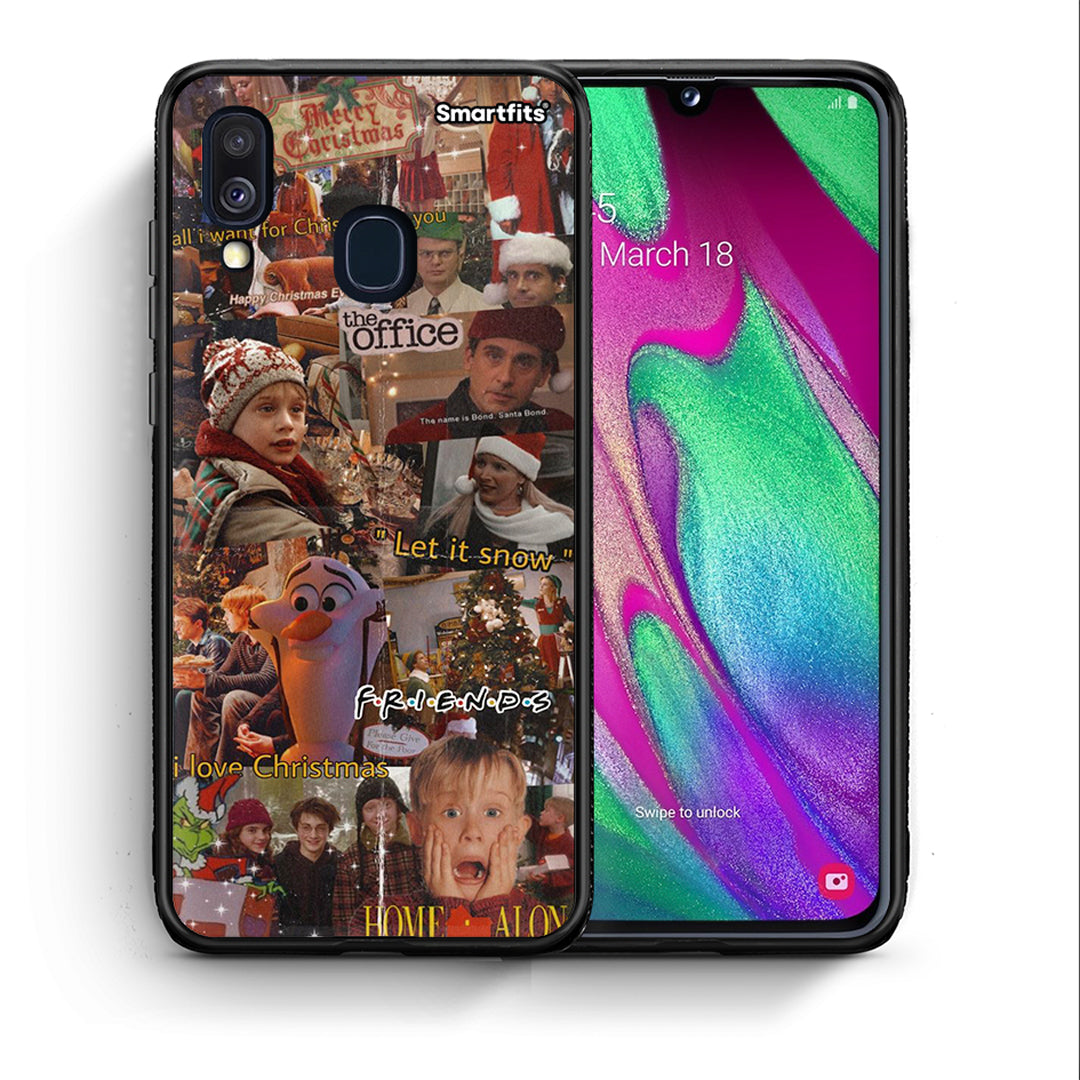 Θήκη Samsung A40 Xmas Wishes από τη Smartfits με σχέδιο στο πίσω μέρος και μαύρο περίβλημα | Samsung A40 Xmas Wishes case with colorful back and black bezels