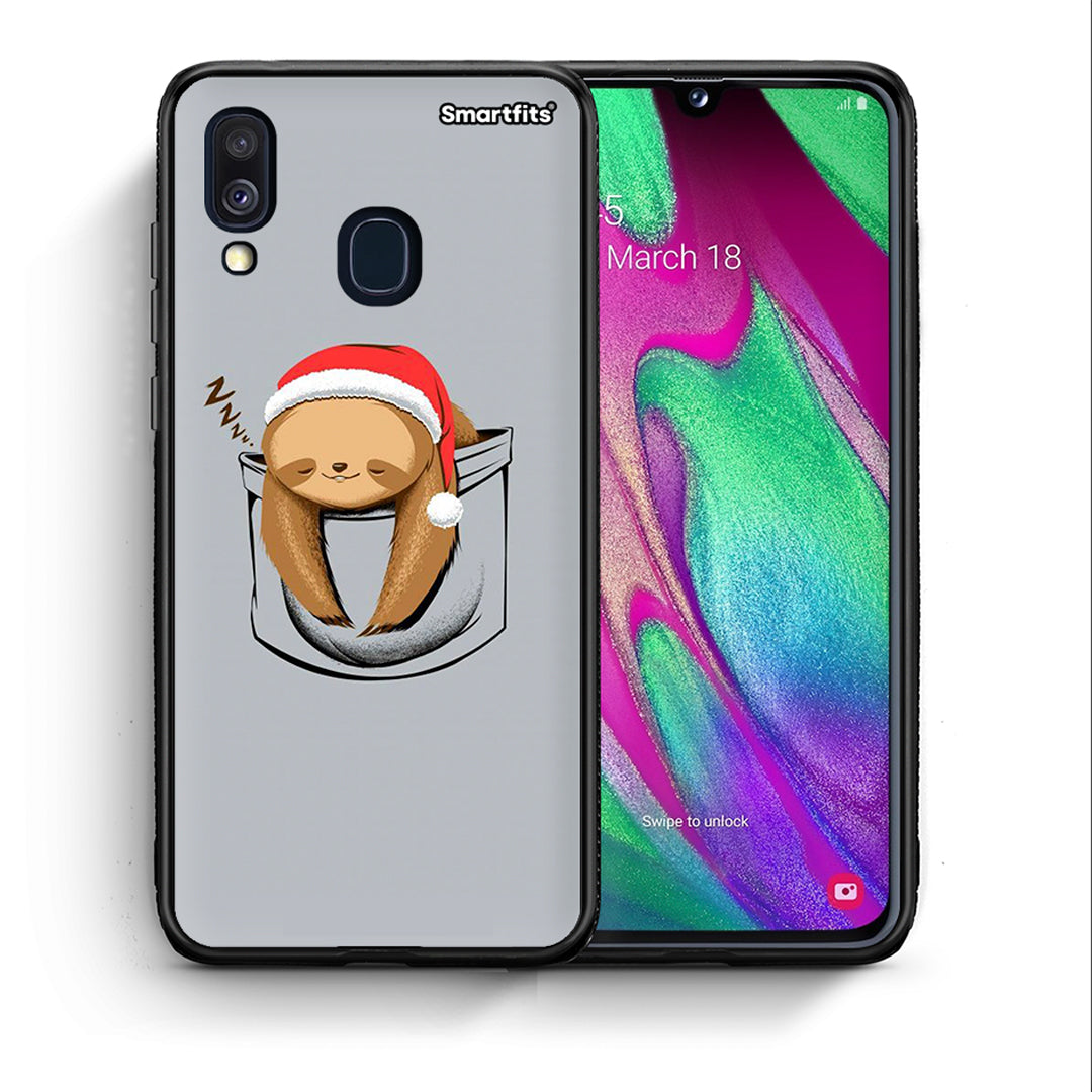 Θήκη Samsung A40 Xmas Zzzz από τη Smartfits με σχέδιο στο πίσω μέρος και μαύρο περίβλημα | Samsung A40 Xmas Zzzz case with colorful back and black bezels