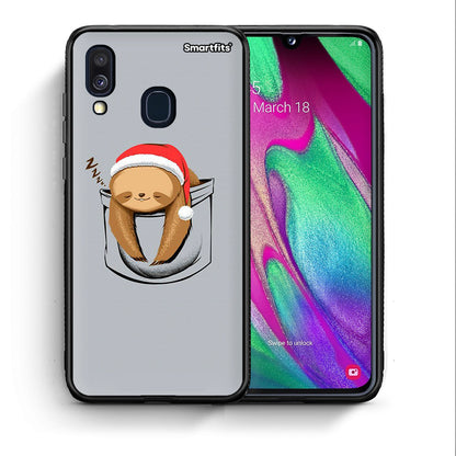 Θήκη Samsung A40 Xmas Zzzz από τη Smartfits με σχέδιο στο πίσω μέρος και μαύρο περίβλημα | Samsung A40 Xmas Zzzz case with colorful back and black bezels