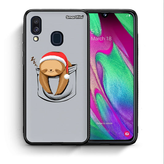 Θήκη Samsung A40 Xmas Zzzz από τη Smartfits με σχέδιο στο πίσω μέρος και μαύρο περίβλημα | Samsung A40 Xmas Zzzz case with colorful back and black bezels