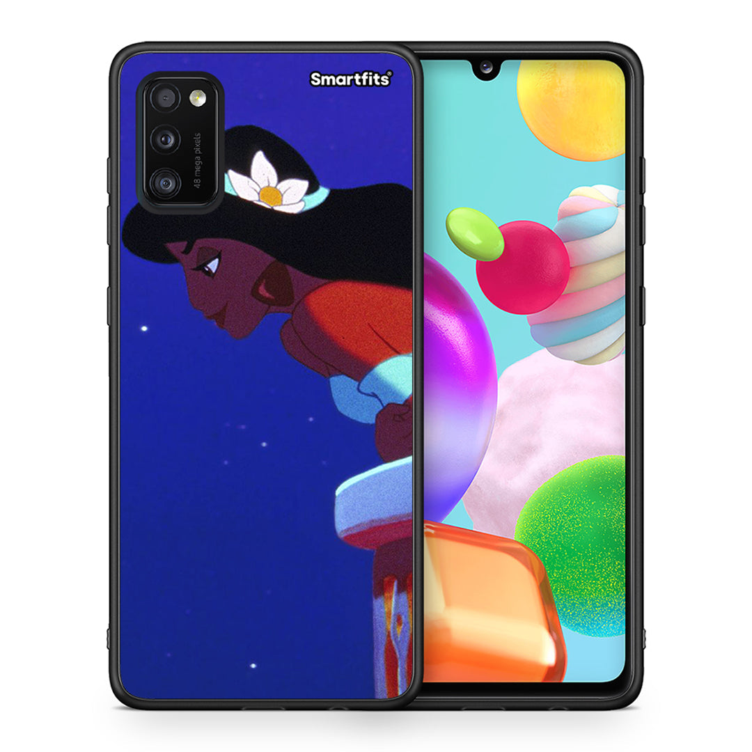 Θήκη Samsung A41 Alladin And Jasmine Love 2 από τη Smartfits με σχέδιο στο πίσω μέρος και μαύρο περίβλημα | Samsung A41 Alladin And Jasmine Love 2 case with colorful back and black bezels