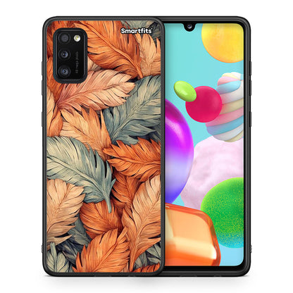 Θήκη Samsung A41 Autumn Leaves από τη Smartfits με σχέδιο στο πίσω μέρος και μαύρο περίβλημα | Samsung A41 Autumn Leaves case with colorful back and black bezels
