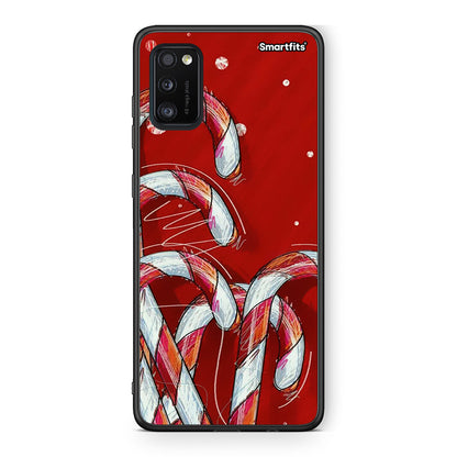 Samsung A41 Candy Cane θήκη από τη Smartfits με σχέδιο στο πίσω μέρος και μαύρο περίβλημα | Smartphone case with colorful back and black bezels by Smartfits