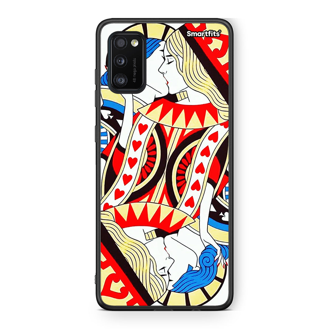 Samsung A41 Card Love θήκη από τη Smartfits με σχέδιο στο πίσω μέρος και μαύρο περίβλημα | Smartphone case with colorful back and black bezels by Smartfits