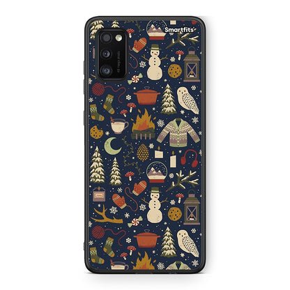 Samsung A41 Christmas Elements θήκη από τη Smartfits με σχέδιο στο πίσω μέρος και μαύρο περίβλημα | Smartphone case with colorful back and black bezels by Smartfits