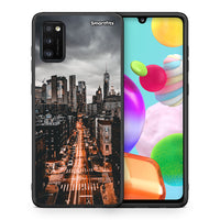 Thumbnail for Θήκη Samsung A41 City Lights από τη Smartfits με σχέδιο στο πίσω μέρος και μαύρο περίβλημα | Samsung A41 City Lights case with colorful back and black bezels