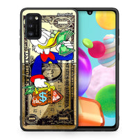 Thumbnail for Θήκη Samsung A41 Duck Money από τη Smartfits με σχέδιο στο πίσω μέρος και μαύρο περίβλημα | Samsung A41 Duck Money case with colorful back and black bezels