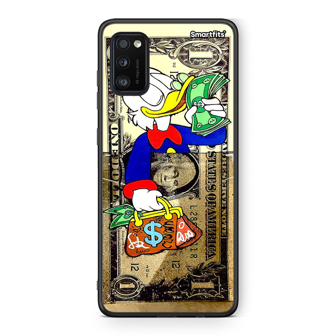 Samsung A41 Duck Money Θήκη από τη Smartfits με σχέδιο στο πίσω μέρος και μαύρο περίβλημα | Smartphone case with colorful back and black bezels by Smartfits