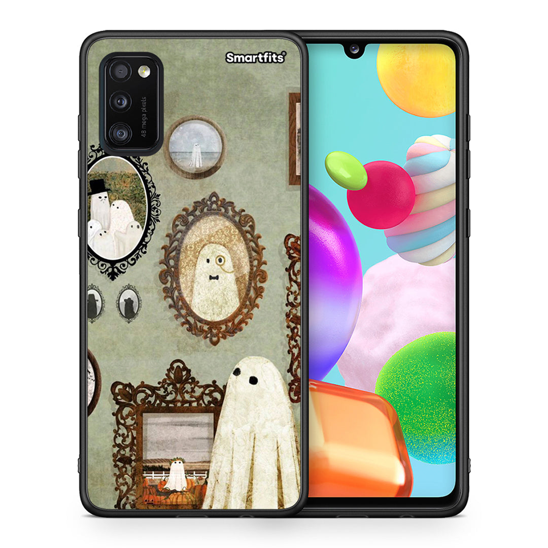 Θήκη Samsung A41 Halloween Ghost Season από τη Smartfits με σχέδιο στο πίσω μέρος και μαύρο περίβλημα | Samsung A41 Halloween Ghost Season case with colorful back and black bezels