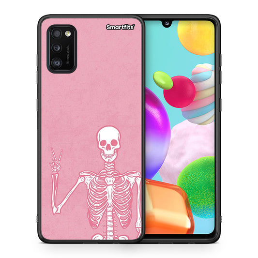 Θήκη Samsung A41 Halloween Motivation από τη Smartfits με σχέδιο στο πίσω μέρος και μαύρο περίβλημα | Samsung A41 Halloween Motivation case with colorful back and black bezels