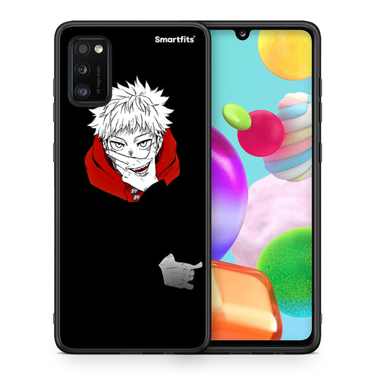 Θήκη Samsung A41 Itadori Anime από τη Smartfits με σχέδιο στο πίσω μέρος και μαύρο περίβλημα | Samsung A41 Itadori Anime case with colorful back and black bezels
