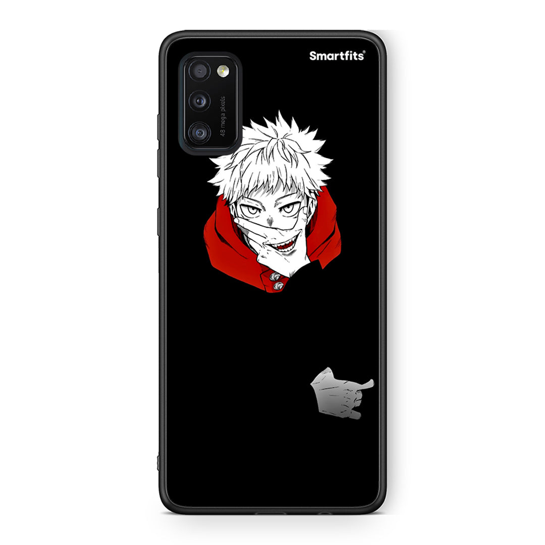 Samsung A41 Itadori Anime θήκη από τη Smartfits με σχέδιο στο πίσω μέρος και μαύρο περίβλημα | Smartphone case with colorful back and black bezels by Smartfits